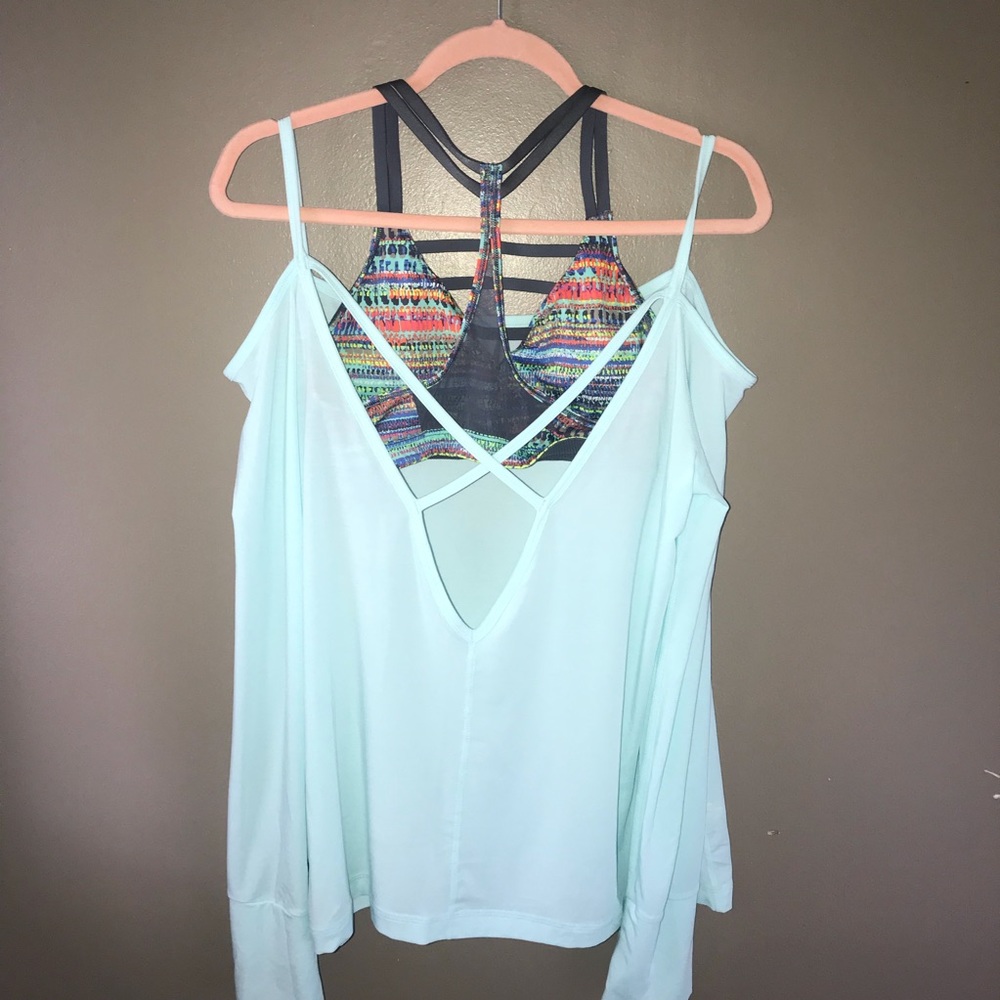 Off the Shoulder Strappy Work Out Shirt